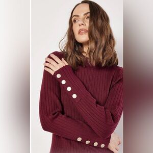 APRICOT Ribbed Sweater Dress